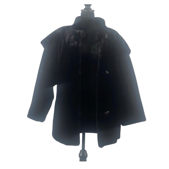 Vintage Sportowne Black Faux Fur Coat,Expressly for Dillards,size 6 - Picture 3 of 15